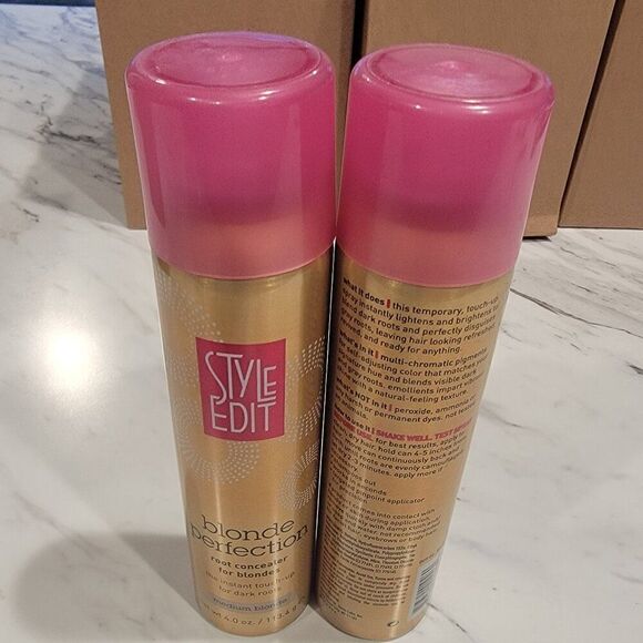 2 pack STYLE EDIT Blonde Perfection Root Concealer Medium Blonde 4.0 oz Each - Picture 2 of 3